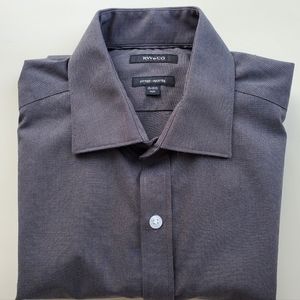 Solid dark gray fitted dress shirt 15 to 15 1/2 medium